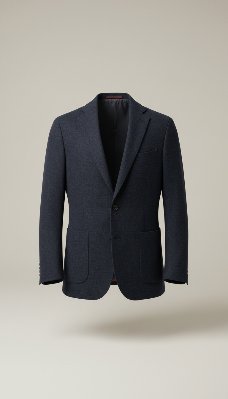 Midnight Navy Wool Blazer